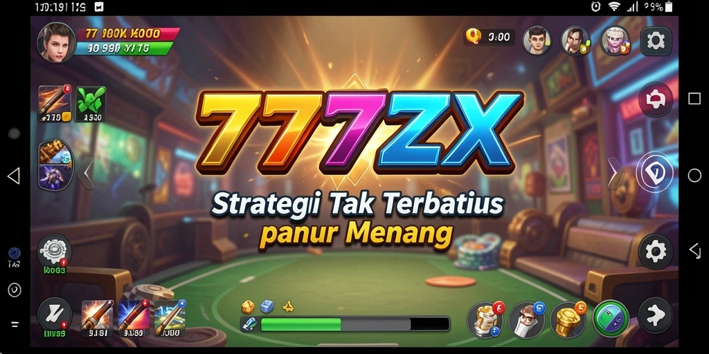 Tampilan gameplay 777ZX dengan strategi yang mendebarkan.