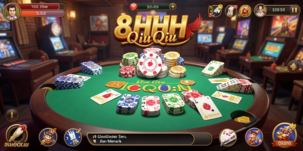 Screenshot menunjukkan gameplay menarik dari QiuQiu di 8HHH.