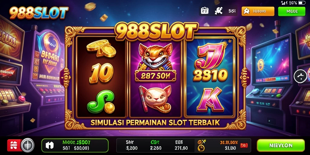 Screenshot utama 988SLOT menampilkan gameplay mesin slot yang mendebarkan.