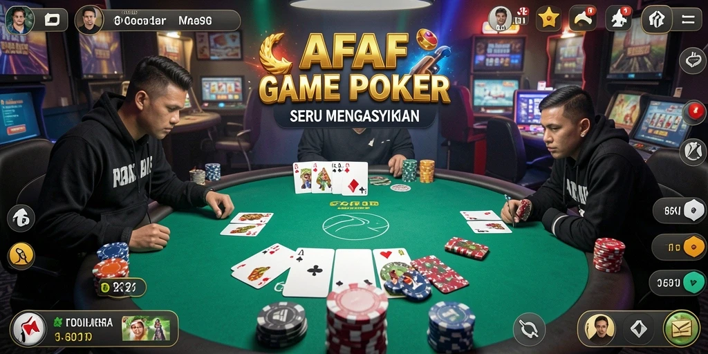 Tampilan gameplay seru dalam AFAF yang menampilkan situasi Poker menarik.