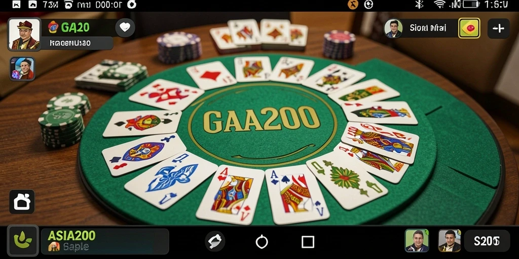Tampilan seru gameplay Gaple di ASIA200 dengan pemain aktif.