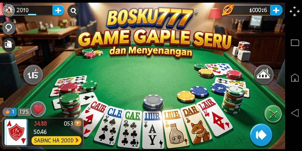Tampilan gameplay seru dari BOSKU777 saat bermain Gaple.