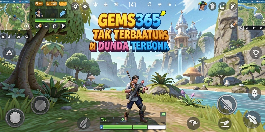 Gameplay GEMS365 menampilkan eksplorasi dunia terbuka yang luas dan interaktif.