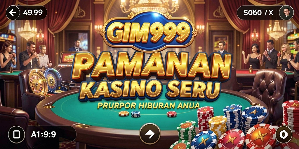 Gameplay GIM999 menampilkan suasana kasino yang mendebarkan dan grafis yang memukau.