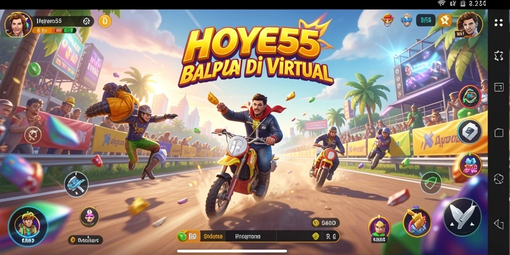 Tampilan gameplay balapan yang seru dan mengasyikkan di HOYE55.