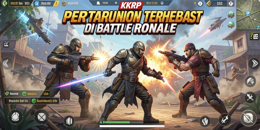 Tampilan utama KKRP yang menampilkan aksi Battle Royale yang seru.