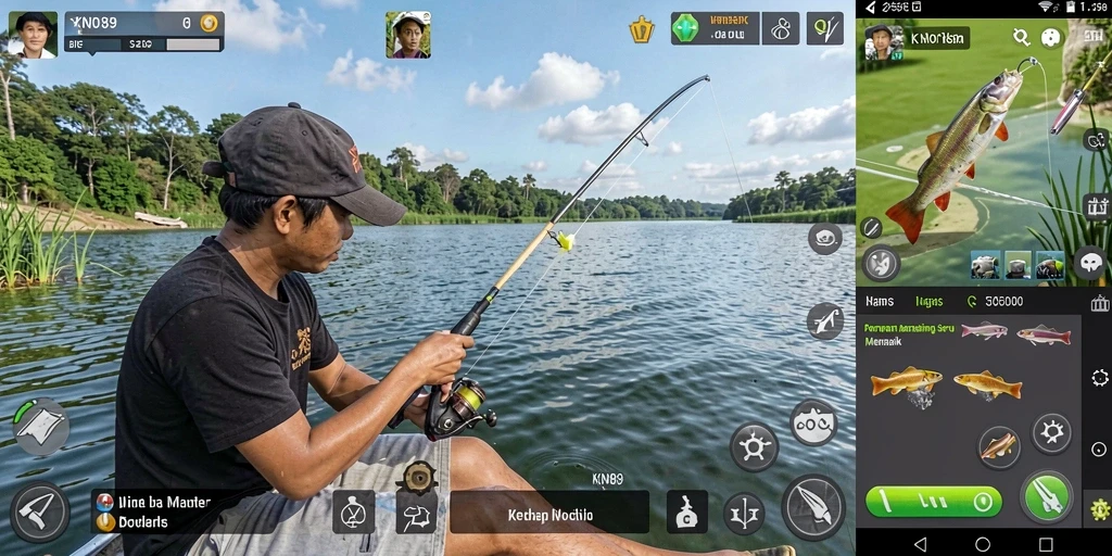 Tampilan gameplay KNO89 dengan aksi memancing yang seru.