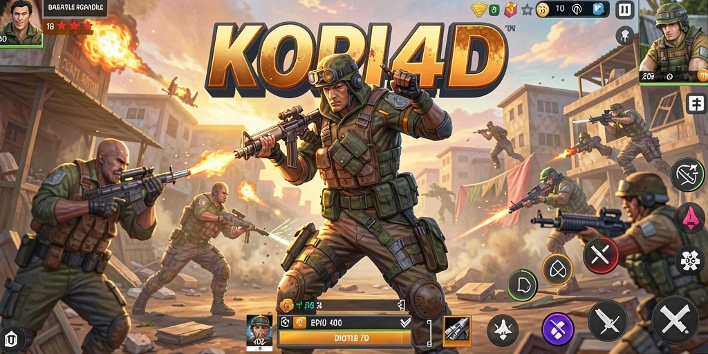 Gameplay KOPI4D yang mendebarkan dengan aksi Battle Royale.
