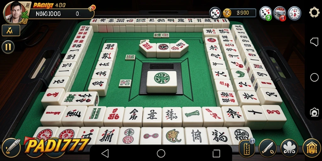 Screenshot utama PADI777 menampilkan gameplay Mahjong yang mendebarkan.