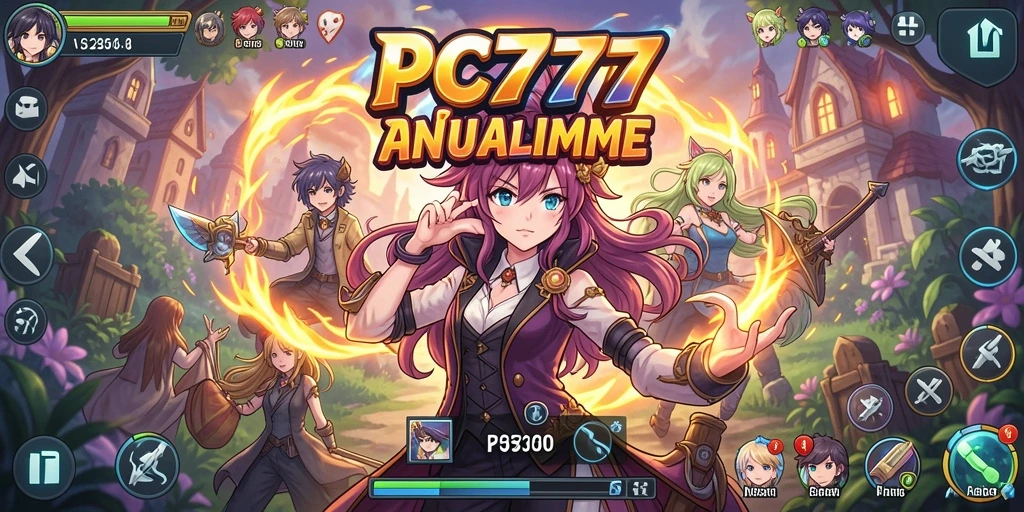 Tampilan menakjubkan dari gameplay PC777 dengan karakter anime.