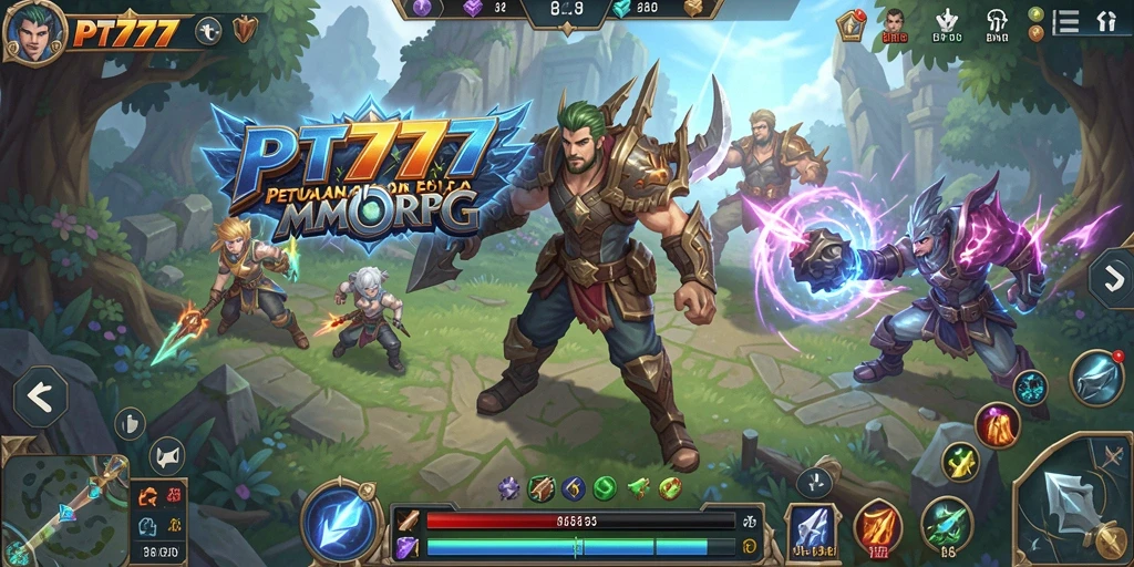 Tampilan gameplay yang menakjubkan di dunia MMORPG PT777.