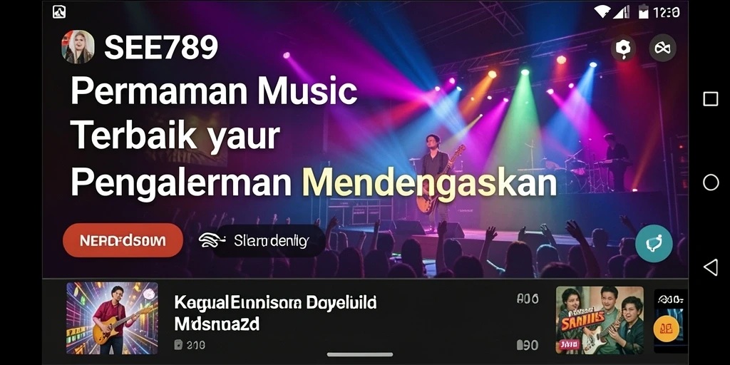 Screenshot gameplay SEE789 yang menunjukkan interaksi musik yang menarik.