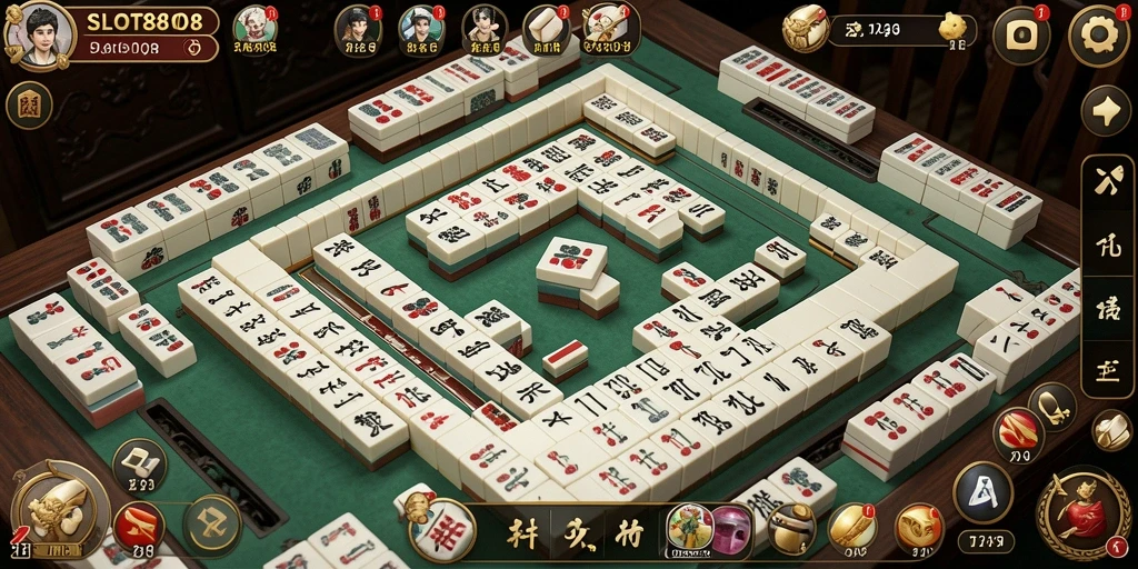 Screenshot gameplay SLOT8808 menampilkan serunya permainan Mahjong.