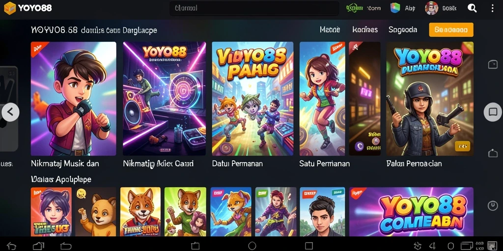 Tampilan gameplay seru YOYO88 dengan suasana musik yang menghibur.